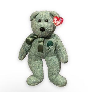 Vintage 2001 Ty Beanie Babies Shamrock The Bear Beanie Buddies Collection 14”